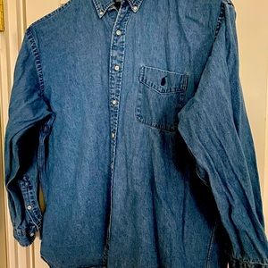 RALPH LAUREN button down denim shirt, size XL